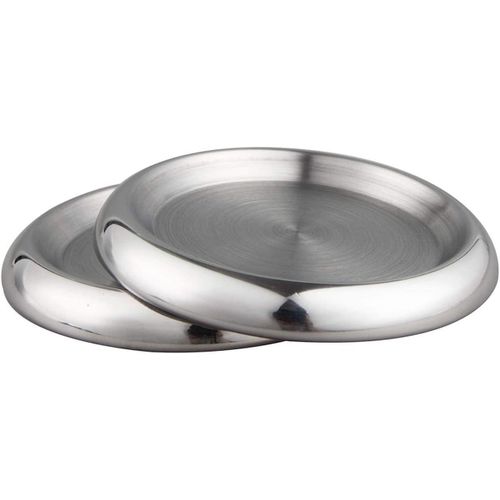 Kalanka-Sous-Tasse Dessous De Bougie Sous Verre Rond Porte-Goblet Rond En Acier Inoxydable Sus304, Set De 2