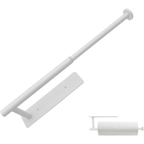 Kalanka-Support Sopalin, Porte Rouleau De Cuisine Classique Porte Essuie-Tout Auto-Adhsif Librement Ajustable Porte Essuie-Tout Multifonction Pour Cuisine Armoire Et Salle De Bain (Blanc, A)