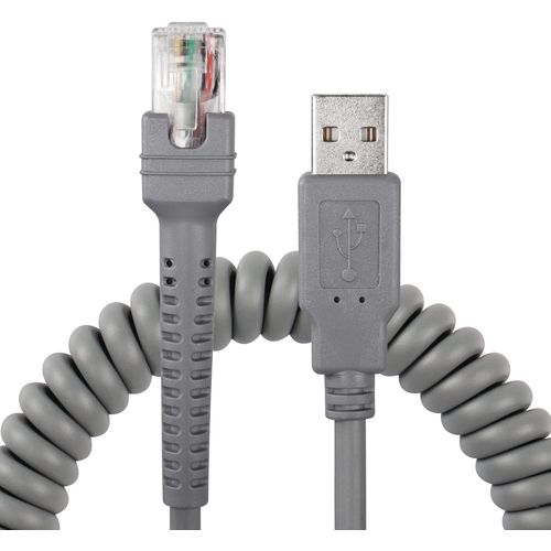 KALANKA-Symbol LS2208 Cble USB, Sinloon USB A vers RJ45 Coiled spirale cble d'extension, Motorola Symbol Barcode Scanner Ls2208ap LS1203 LS4208 LS4278 DS6707 DS6708 Cble USB, (3 m, 3 M)