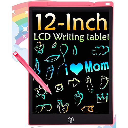 KALANKA-Tablette D'criture LCD Tablette de Dessin Colore de 12 Pouces pour Enfants, 4 12 Jouets pour Filles Garons, Cadeaux Effaables Et rutilisables, Jouet d'anniversaire de Nol pour Enfants