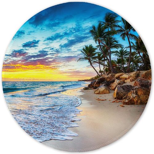 KALANKA-Tapis de Souris avec Bord Cousu, Tapis de Souris de qualit suprieure, textur, impermable, Base en Caoutchouc antidrapant, Accessoires de Bureau,Plage