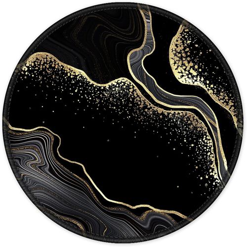 KALANKA-Tapis de souris avec bord cousu, tapis de souris de qualit suprieure, textur, impermable, base en caoutchouc antidrapant, Pour Souris Gaming Filaire ou sans Fil, marbrure noire et dore