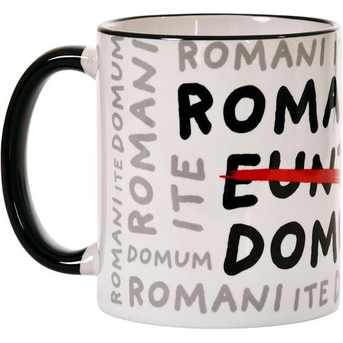 Kalanka-Tasse  Caf Avec Motif Romani Ite Domum Impression Tout Autour - Capacit 320 Ml Hauteur 9 Cm - Tasse  Caf Pour Les Fans De Monty Python - Cramique - Blanc