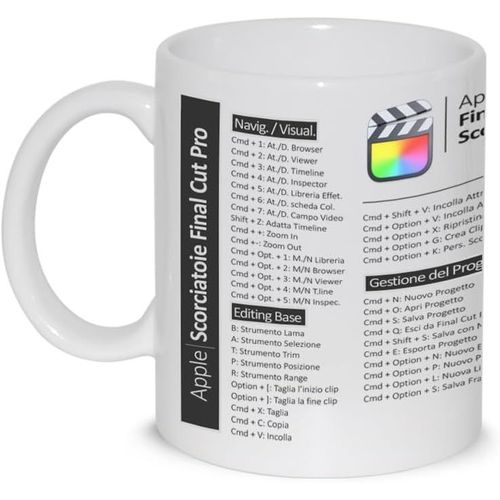 Kalanka-Tasse De Petit-Djeuner Latte Th Mug Relax Avec Graphique - Raccourcis Shortcuts Pour Final Cut Mac Ita Programme Graphique Vido - Ide Cadeau Anniversaire Nol Lien Travail Amis