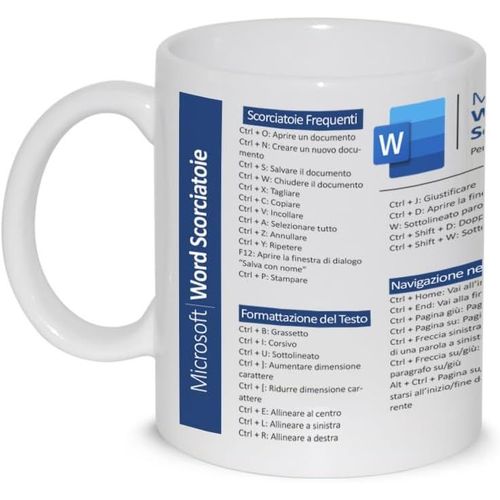 Kalanka-Tasse Petit Djeuner Latte Th Mug Relax Avec Graphique - Raccourcis Shortcuts Pour Word Windows Ita Programme Graphique Vido - Ide Cadeau Anniversaire Nol Lien Travail Amis Parents