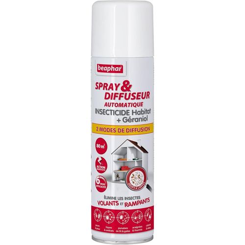 Kalanka-\U2013 Spray & Diffuseur Automatique Insecticide Habitat + Graniol \U2013 Tue Les Insectes Volants, Rampants, Les ?Ufs Et Larves \U2013 Permet De Traiter 80 M \U2013 Action Longue Dure Jus