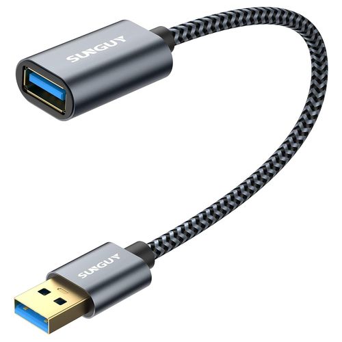 KALANKA-USB 3.0 Extension Cable, 0.3m USB 3.0 Male A to Female A 5Gbps Compatible for USB Hub, External Hard Drive, Keyboard, Mouse