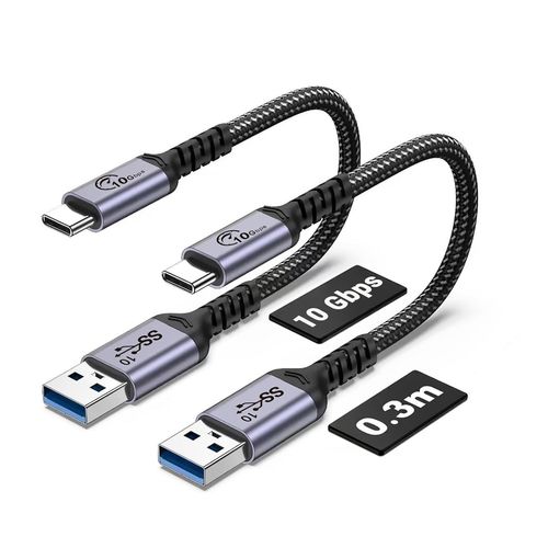 KALANKA-USB C Cable (2 Pack) 30cm 10Gbps USB C 3.1 Gen 2 3A Fast Charge Compatible with Galaxy S21 S20 S10 S10E Note 20, Pixel 6 5