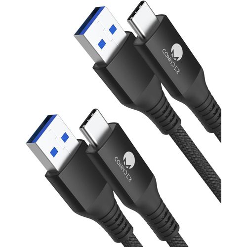 Kalanka-Usb C Cble [2pack,1m] Type C Cble Android Auto 3.1 Gen2 Usb A  C 3.1a Charge Rapide Cble De Transfert De Donnes 10gbit/S Pour Samsung Galaxy S23 S22 S21 Note 20 Pixel 7 Pro Noir