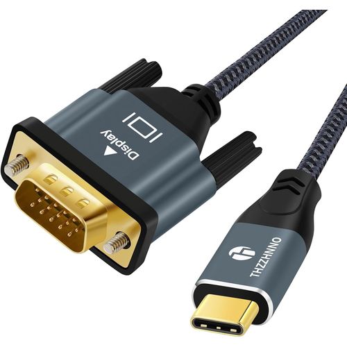 KALANKA-USB C to VGA Cable 1M USB Type C to VGA Conversion 1080P@60Hz for Laptops, Laptops, Tablets, HDTVs, Monitors and Projectors