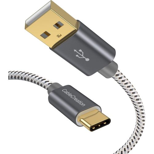 KALANKA-USB Type C Cable, USB C Male to USB A Male, Quick Charge (QC), Compatible with Huawei Mate 20/P20, Galaxy S9/Book, OnePlus 6/6T, Redmi Note 7, LG G6, MacBook Pro etc, 50 cm, Braided,
