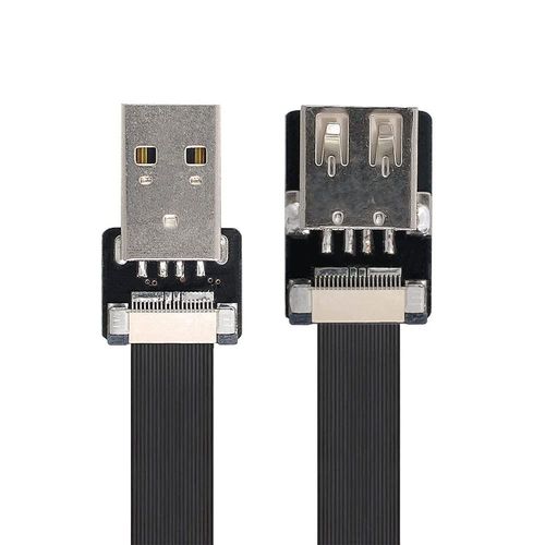 KALANKA-Xiwai 0.2m USB 2.0 Type A Male to Female FPC Flat Data Extension Cable for FPV Disk Scanner Printer