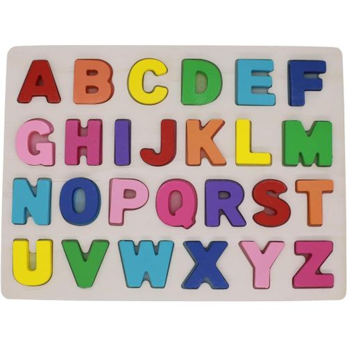 KanCai Alphabet Puzzle en Bois ABC Lettres Apprendre Les Lettres Jouet ducatif pour Les Tout-Petits et Les Enfants (Alphabet Puzzle).[G1442]