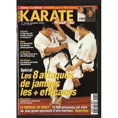 Karate Bushido N 289 Du 01/04/2001 - Johnny Et Le Bannezr Ensemble Pour Le Kick-Boxing - Les 8 Attaques De Jambes Les Plus Efficaces - Le Shou-Bo Unit La Lutte Chinoise Et Le Kung-Fu - Japon - A La Decouverte Des Derniers Moines Guerriers -Jackie...