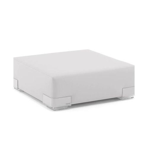 Kartell Pouf Plastics Duo Tech Fabric (Blanc - Faux Cuir)