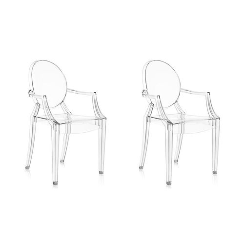 Kartell Set De 2 Chaises Louis Ghost (Cristal - Polycarbonate 2.0  Partir De Matire Premire Renouvelable)