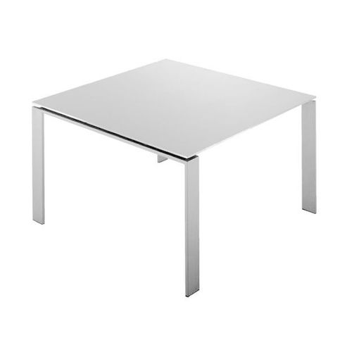 Kartell Table Four Soft Touch 128x128xh72 Cm (Plateau Blanc - Pieds Blanc - Plateau En Lamin Soft Touch Anti-Rayures Et Pieds En Acier Verni)