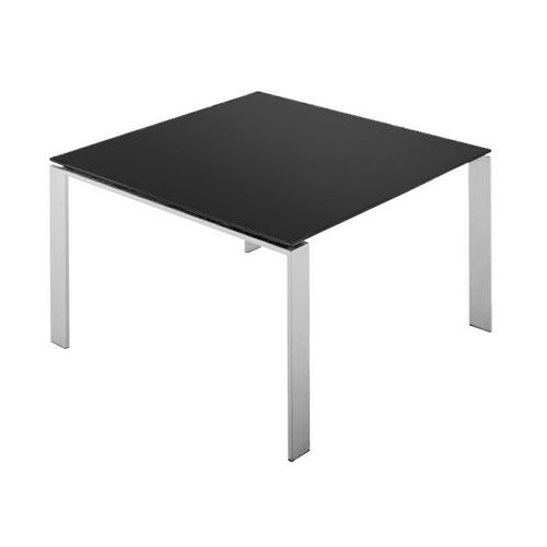 Kartell Table Four Soft Touch 128x128xh72 Cm (Plateau Noir - Pieds Blancs - Plateau En Lamin Soft Touch Anti-Rayures Et Pieds En Acier Verni)