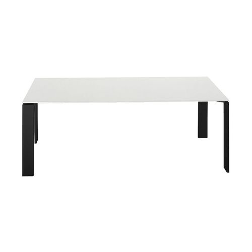 Kartell Table Four Soft Touch 190x79xh72 Cm (Plateau Blanc - Pieds Noir - Plateau En Lamin Soft Touch Anti-Rayures Et Pieds En Acier Verni)