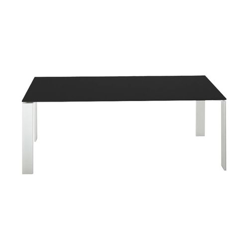 Kartell Table Four Soft Touch 190x79xh72 Cm (Plateau Noir - Pieds Blancs - Plateau En Lamin Soft Touch Anti-Rayures Et Pieds En Acier Verni)