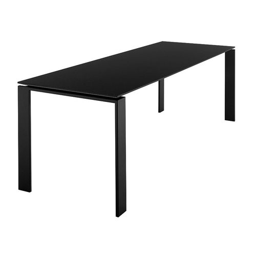 Kartell Table Four Soft Touch 223x79xh72 Cm (Plateau Noir - Pieds Noirs - Plateau En Lamin Soft Touch Anti-Rayures Et Pieds En Acier Verni)