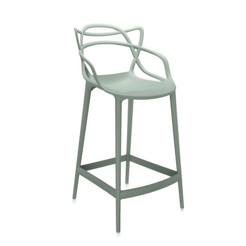 Kartell Tabouret Masters Stool H 65 Cm (Vert Sauge - Technopolymre Thermoplastique Recycl Soft Touch)