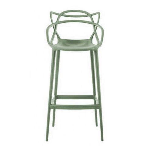 Kartell Tabouret Masters Stool H 75 Cm (Vert Sauge - Technopolymre Thermoplastique Recycl Soft Touch)