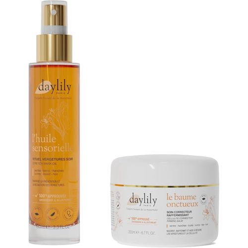 Kathlelxh-| Coffret Mama Self-Love | Huile Sensorielle Rituel Vergetures Soir 100ml + Baume Onctueux 200ml | Corrige Et Nourrit | Special Soin Allaitement | Vgan & Cruely Free | Fabriqu [H874]