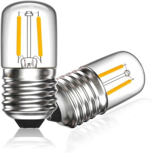 Kathlelxh-E27 Led Light Bulb Warm White 2w 2700k, T28 180lm 2w Replaces 20 Watts, E27 Led For String Lights, Chandelier, Night Light, Table Lamp, Non-Dimmable, Pack Of 2[H577]