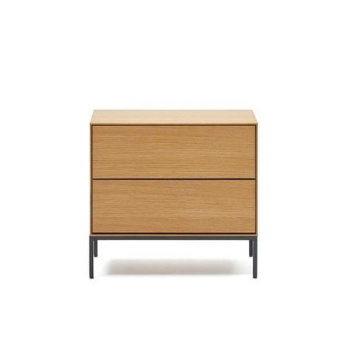 Kave Home - Table De Chevet 60 X 55 Cm Bois Vedrana - Noir