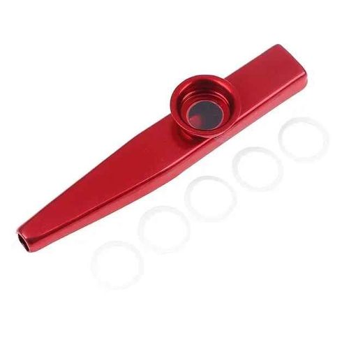 Kazoo En Mtal Lger Et Portable Pour Les Amoureux De La Musique,Adapt Pour La Flte Intrieure Du Maire,Calcul Du Vent,Design Simple - Type Red