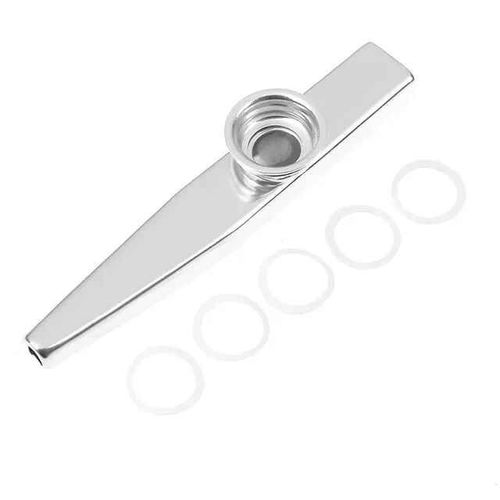 Kazoo En Mtal Lger Et Portable Pour Les Amoureux De La Musique,Adapt Pour La Flte Intrieure Du Maire,Calcul Du Vent,Design Simple - Type Sliver