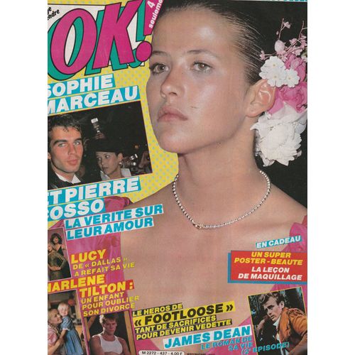 Kevin Bacon 1p/ Sophie Marceau & Pierre Cosso 1p/ James Dean 2p/ Nathalie Lhermitte 1p/ Charlene Tilton 2p/ Axel Bauer 1p/ Articles Photos Geraldine Danon , Nena & Cyndi Lauper , Gabrielle Lazure 437