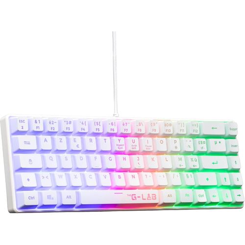 Keyz Hydrogen, Clavier Gamer 60%, Clavier Semi-mcanique Filaire Azerty, Rtroclairage Multicolore- Mini Clavier Gamer Silencieux, Format Compact TKL - PC/PS5 (Blanc).[E331]
