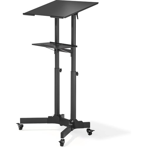 Kgabery-1bureau Informatique Table Ordinateur Portable Mobile Rglable En Hauteur,Bureau Debout  Roulettes,Poste De Travail/Chariot De Prsentation/Ergonomique Plateforme Suprieure Inclinable