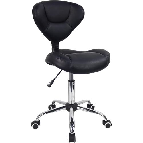 Kgabery-1tabouret Roulant Ergonomique Avec Coussin pais En Cuir Pu Tabouret Pivotant  Hauteur Rglable Pour Le Travail Spa Salon De Tatouage Avec Dossier (Noir)