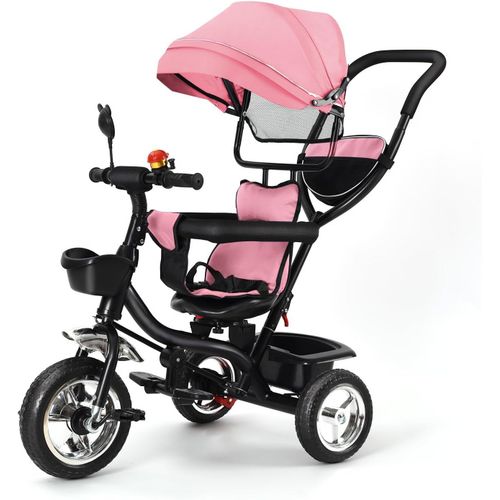 Kgabery-1tricycle Bb volutif,Draisienne volutif,Trike Bebe,Velo Poussette Bebe volutif,Velo Enfant 5 Ans,De 9 Mois,Accompagner Les tapes Multiples (Rose)