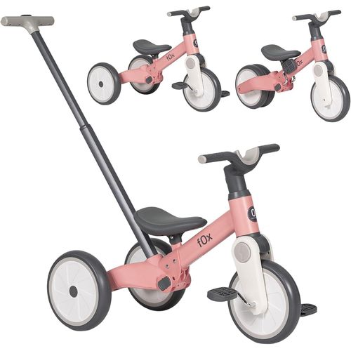 Kgabery-1tricycle volutif Bb 5 En 1-Vlo Dquilibre Et Tricycle Avec Pdales Pour Enfants De 18 Mois  3 Ans-Scuris,Confortable Et Durable,Sige Rglable,Barre De Pousse Amovible (Rose)