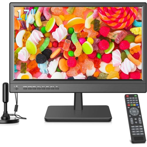 KGABERY-1Tv 17 Pouces,Petite Hd 1080P Led Tv Avec Tuner Numrique T2/H.256 Tnt,12 Volts In Et Entres Hdmi-Usb-Vga-Convient Aux Camping,Cuisines