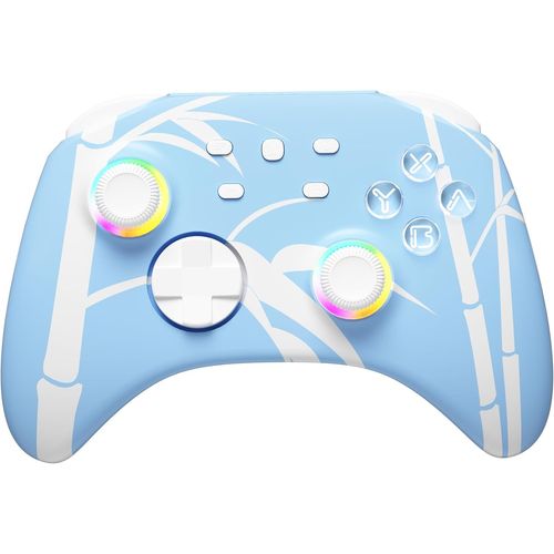 Kgabery-1wireless Pro Controllers With Hall Effect Joysticks/Hall Trigger (No Drift),Blue Bluetooth Controller For Nintendo Switch,Windows Pc Ios Android Steam With Rgb Light/Programmable/Turbo