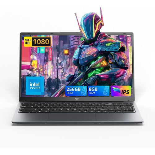 KGABERY-2025 Ordinateur Portable 15,6 Pouces In-Tel Quad Core N97 (Depasser N4020/N5095) Uhd 8Go Ram 256Go Soutien Extension Ssd 2Tb,Ddr4 Cache Camra,Wifi 5,Bluetooth 5.0,Usb 3.2,Computer