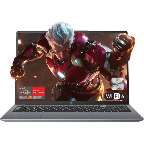 KGABERY-2025 Pc Portable 16 Pouces Botier Mtallique 16Go Ram Ddr4 512Go M.2 Ssd Nvme Pcie3.0 (tendre  4 To) Ordinateur Portable Amd Ryzen 7 5700U Clavier Rtroclairage,3*Usb3.2,Wifi 6,Bt5.2