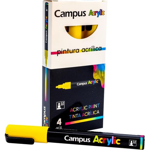 Kgabery-2mm Round Tip Acrylic Marker Set,Water Based Non-Permanent Color Markers,Opaque Paint Acrylic Markers,Quick Dry Acrylic Markers (Yellow)