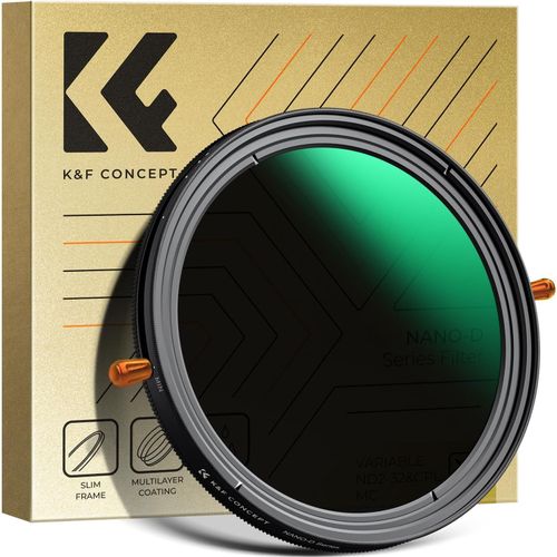 Kgabery-58mm Filter Nd2-32 Variable Et Polarisant Cpl 2 En 1 Sans Croix Bleux1-5 Stops 24 Revtements Impermable Anti Des Rayures Pour Objectif Appareil Photo Numrique (D Srie)