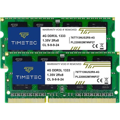 KGABERY-8 Go Kit (2X4 Go) Ddr3L 1333Mhz Pc3-10600 Non-Ecc Sans Tampon 1.35V Cl9 2Rx8 Double Rang 204 Broches Sodimm Ordinateur Portable Pc Ordinateur Mmoire Ram Module Mise  Niveau