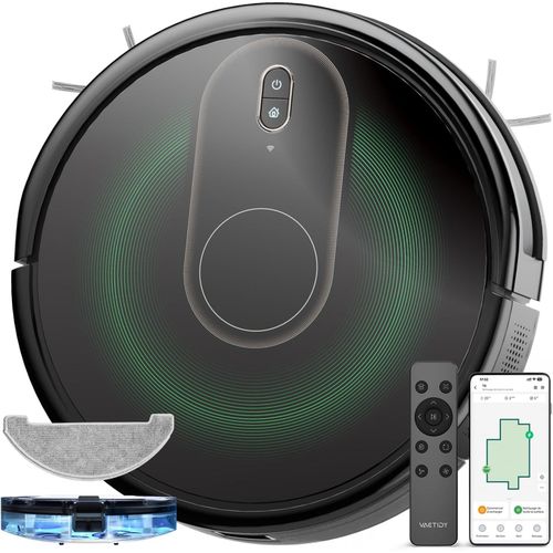 KGABERY-Aspirateur Robot Laveur T8,4500Pa Aspiration Puissante,Contrle Avec App/Alexa/Siri,Robot Aspirateur Robot 2 En 1,Ultra-Mince Et Silencieux,Idal Pour Les Poils D'Animaux,Tapis Et Sols Durs