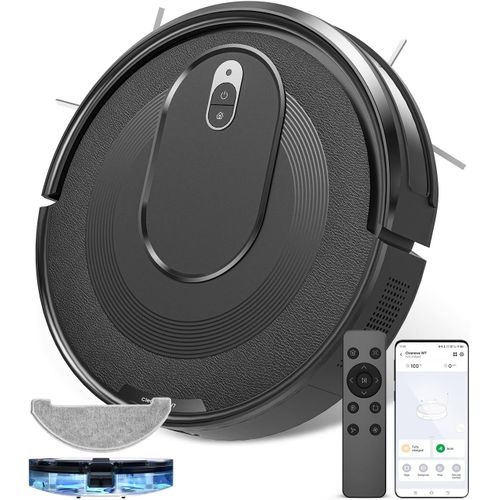 KGABERY-Aspirateur Robot W7,Robot Aspirateur Laveur 3 En 1,Robot Aspirateur 4000Pa D'Aspiration,120Min D'Autonomie,Connect Par Alexa/App/Ifttt,Idal Pour Poils D'Animaux Tapis Sols Dur