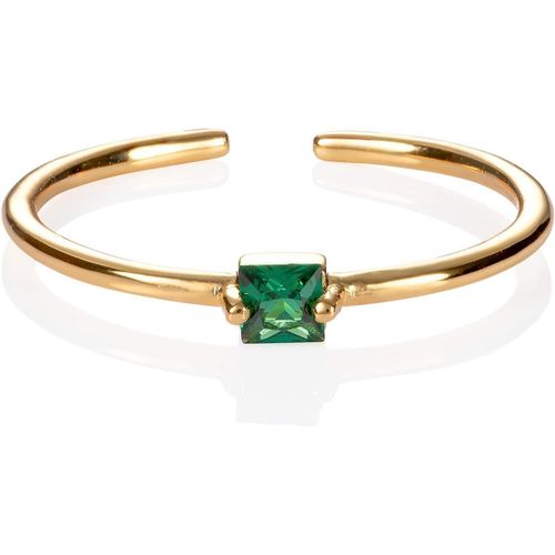 Kgabery-Bague Fine Reglable Pour Femme,Bague Ajustable Pour Femme Avec Une Pierre Carre En Zirconia,Bague Or Femme Avec Une Pierre De Couleur,Bague Simple Pour Femme Et Jeune Fille
