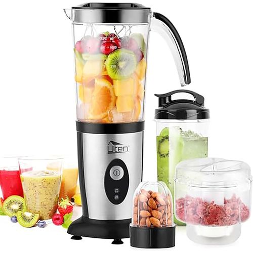KGABERY-Blender Smoothie 1.25L,220W Portables Mixeur  Smoothie,5 En 1 Mixeur Blender Pour Milk-Shake,Hachoir  Viande,Jus De Fruits Et Lgumes
