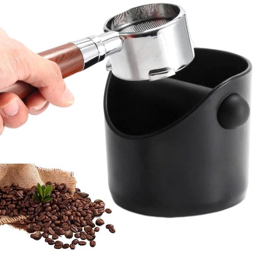 Kgabery-Boite  Caf Knock Box Noir Espresso Knock Box Rutilisable Coffee Knock Box Poubelle  Expresso Pot Bac  Marc De Caf Avec Barre De Frappe Amovible Pour Coffee Machine (10x10x11cm)